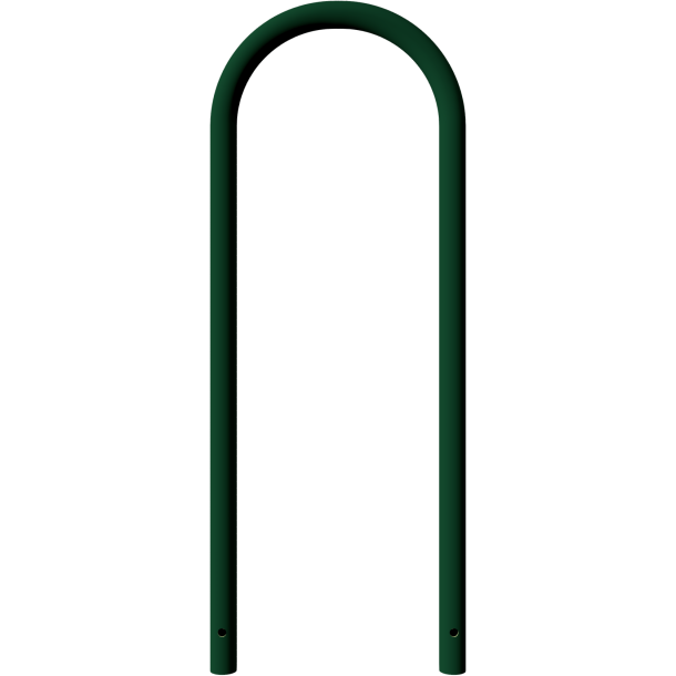 Runde st�lr�rsb�jler | � 48 mm x 2,5 mm | til indst�bning i beton | uden tv�rstang | samlet bredde: ca. 460 mm | varmgalvaniseret og lakeret, farve: gr�n (RAL 6005)